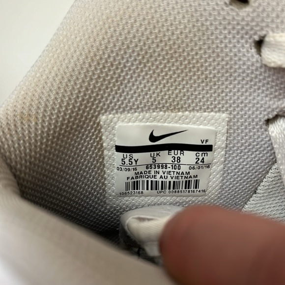 Nike Air Force white sneakers, Youth 5.5 - Picture 7 of 13